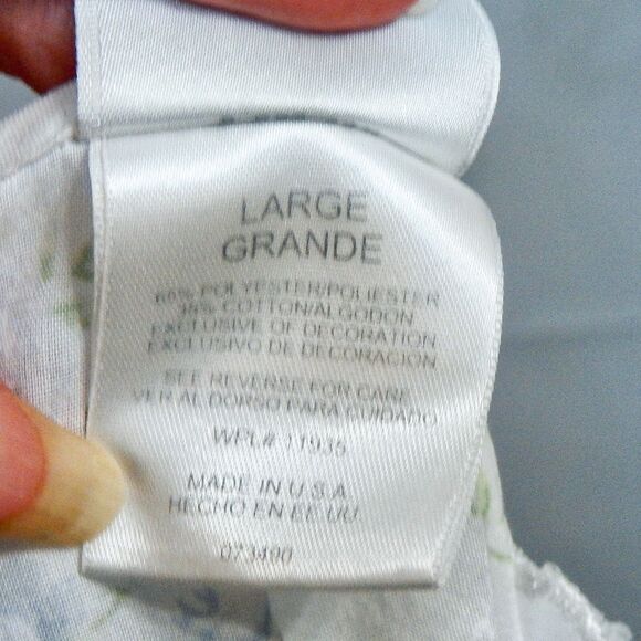 Adonna Nightgown Robe Set Floral Snap Women L Embroider Lace USA GrandmaCore - Picture 11 of 12